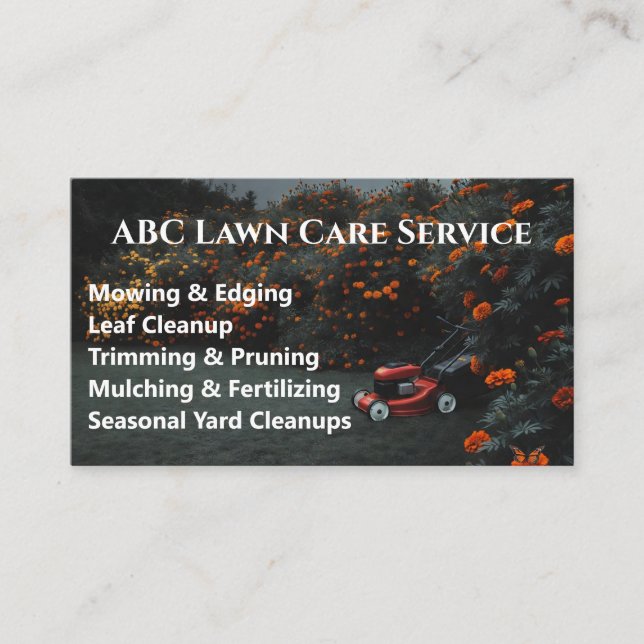 Lawnpro Premium Service Business Card (Front)
