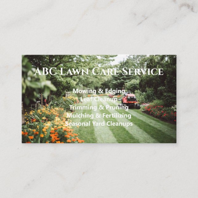 Lawnpro Premium Service Business Card (Front)
