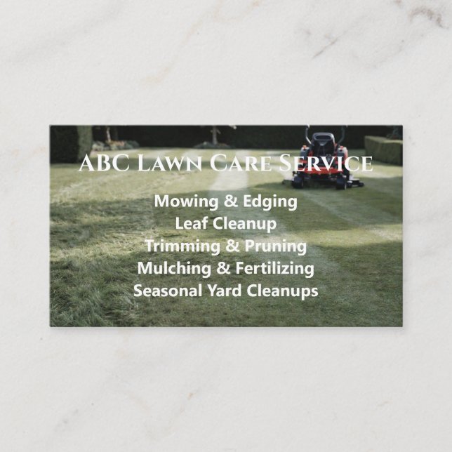 Lawnpro Premium Service Business Card (Front)
