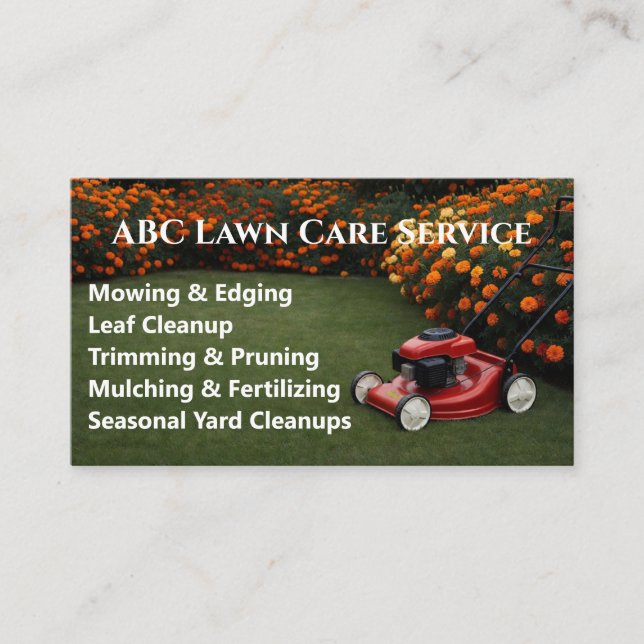 Lawnpro Premium Service Business Card (Front)
