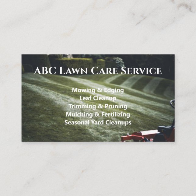 Lawnpro Premium Service Business Card (Front)