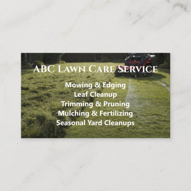 Lawnpro Premium Service Business Card (Front)