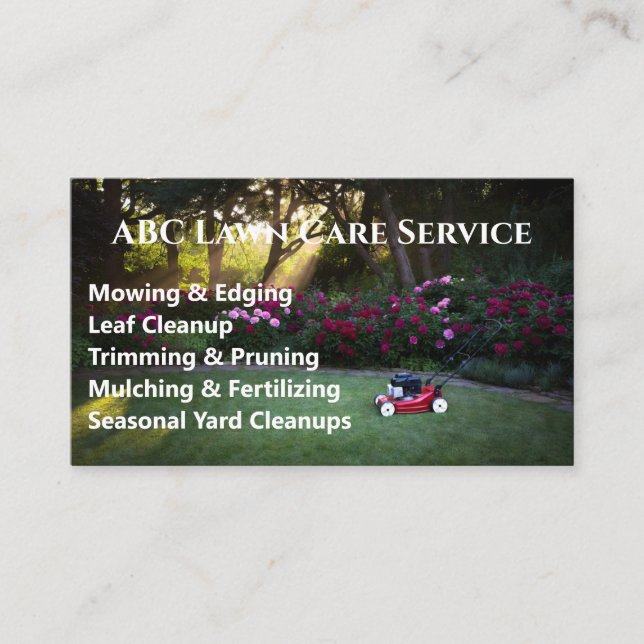 Lawnpro Premium Service Business Card (Front)