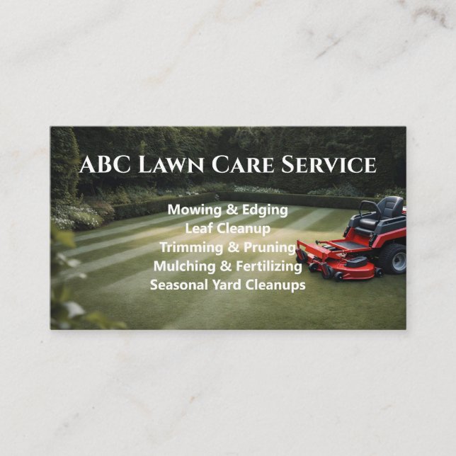 Lawnpro Premium Service Business Card (Front)
