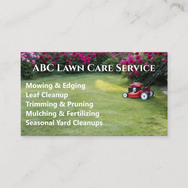 Lawnpro Premium Service Business Card (Front)