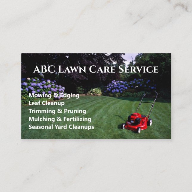 Lawnpro Premium Service Business Card (Front)