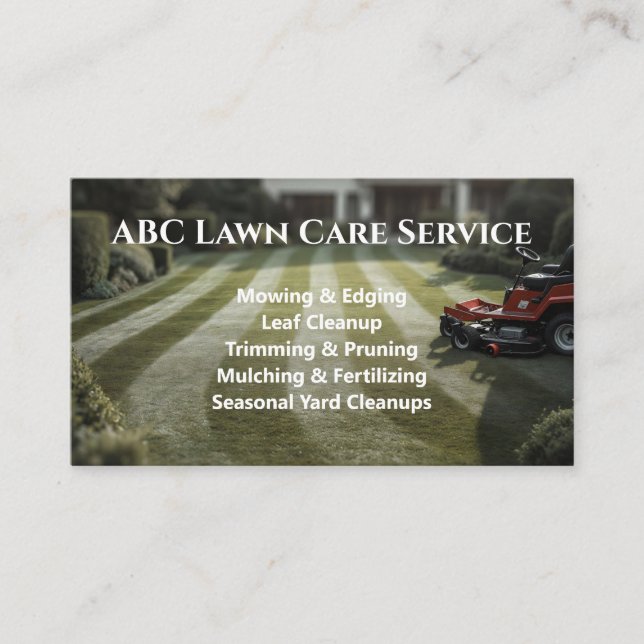 Lawnpro Premium Service Business Card (Front)