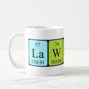 Lawrance periodic table name mug