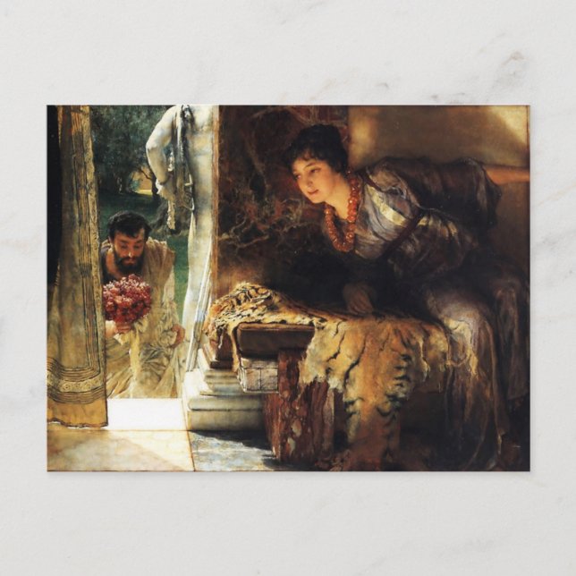 Lawrence Alma-Tadema 1883 Welcome Footsteps Postcard (Front)