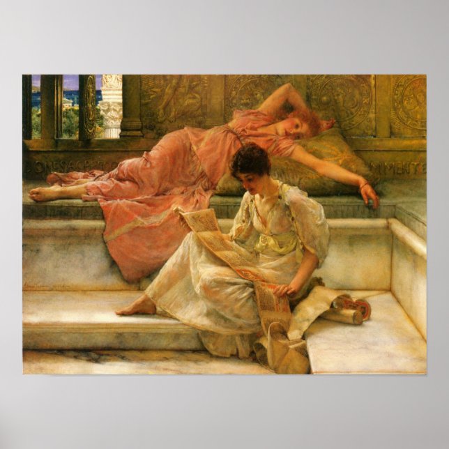 Lawrence Alma-Tadema - A favorite poet Poster (Front)