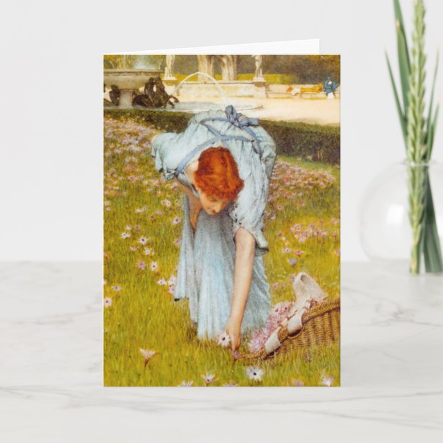 Lawrence Alma Tadema Spring in the Garden Card (Front)