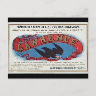 Lawrence Clipper sailing ship 1900 Postcard
