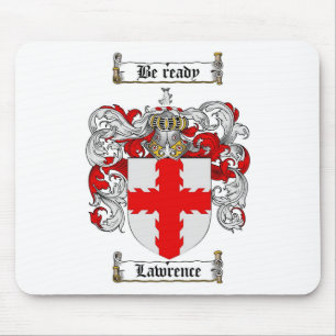 LAWRENCE FAMILY CREST - LAWRENCE COAT OF ARMS MOUSE MAT