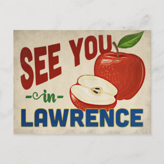 Lawrence Kansas Apple - Vintage Travel Postcard