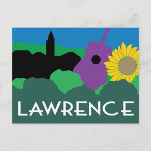 Lawrence Kansas graphic Postcard