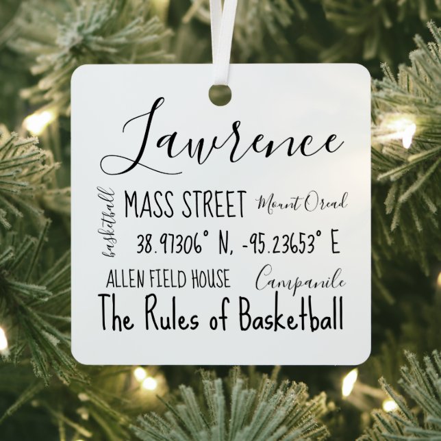 Lawrence Kansas Subway Art Metal Ornament (Insitu)