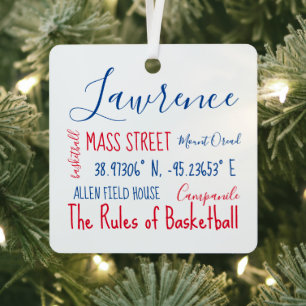 Lawrence Kansas Subway Art Metal Ornament