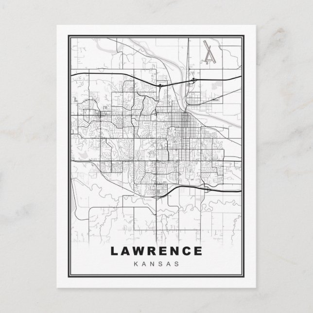 Lawrence Map Postcard (Front)