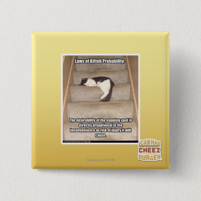 Laws of Kitteh Probability 15 Cm Square Badge (Front)