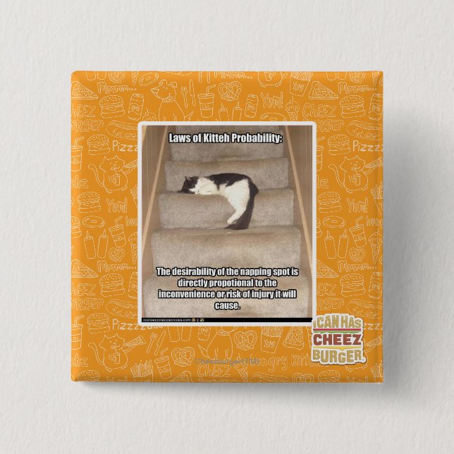 Laws of Kitteh Probability 15 Cm Square Badge (Front)