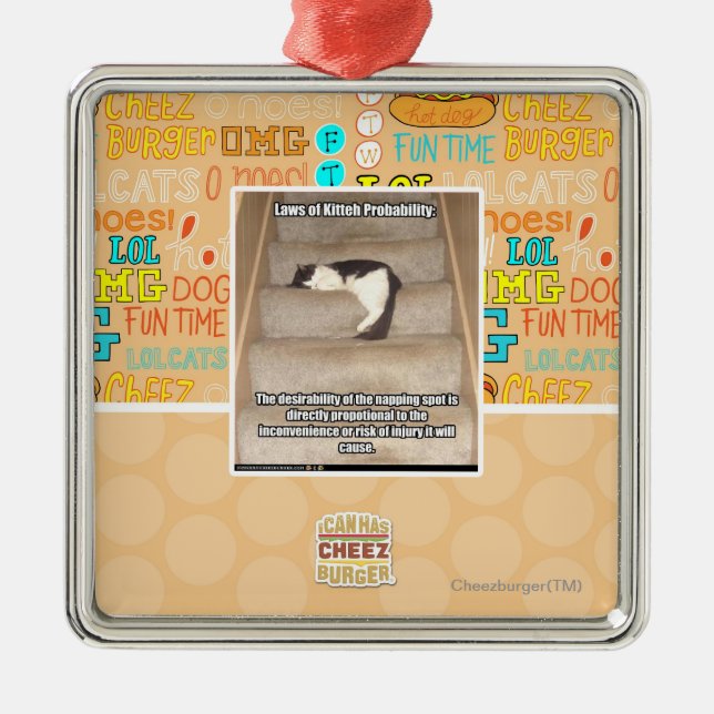 Laws of Kitteh Probability Metal Tree Decoration (Front)