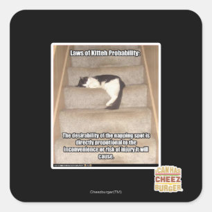 Laws of Kitteh Probability Square Sticker