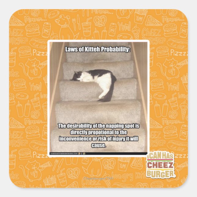 Laws of Kitteh Probability Square Sticker (Front)