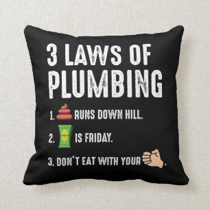 Laws Of Plumbing Gift for Plumber Journeyman Cushion