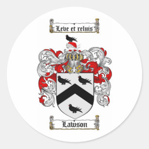LAWSON FAMILY CREST -  LAWSON COAT OF ARMS CLASSIC ROUND STICKER