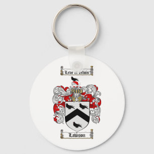 LAWSON FAMILY CREST - LAWSON COAT OF ARMS KEY RING