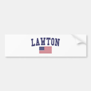 Lawton US Flag Bumper Sticker