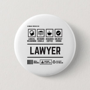lawyer 6 cm round badge