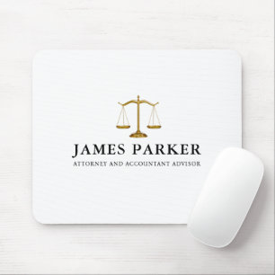 Lawyer Attorney At Law Classy White Mouse Mat