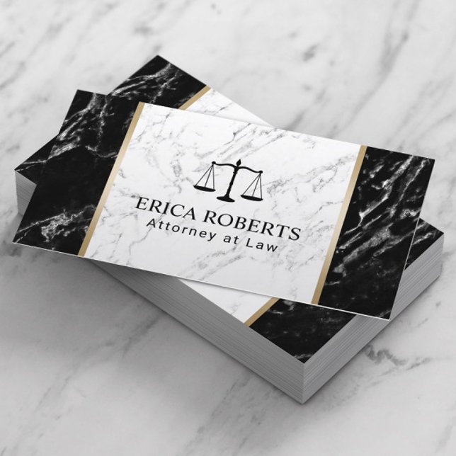 Lawyer Attorney at Law Elegant Marble Professional Business Card (Creator Uploaded)