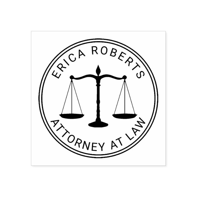 Lawyer Attorney at Law Scale of Justice Law Office Rubber Stamp Zazzle