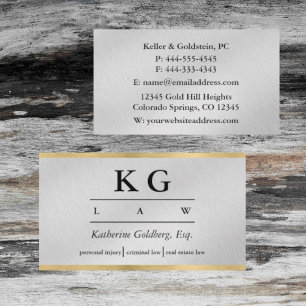 Lawyer Attorney at Law Silver & Gold Business Card