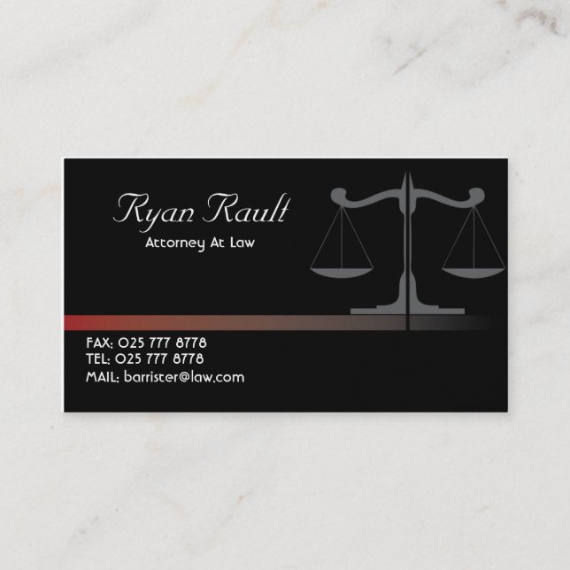 Lawyer Attorney Business Card (Front)