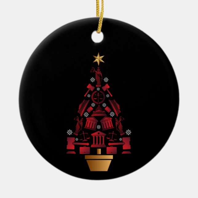 Lawyer Attorney Christmas Tree Ceramic Tree Decoration (Front)