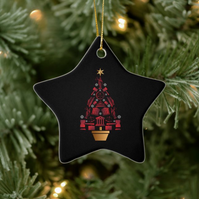 Lawyer Attorney Christmas Tree Ceramic Tree Decoration (Tree)