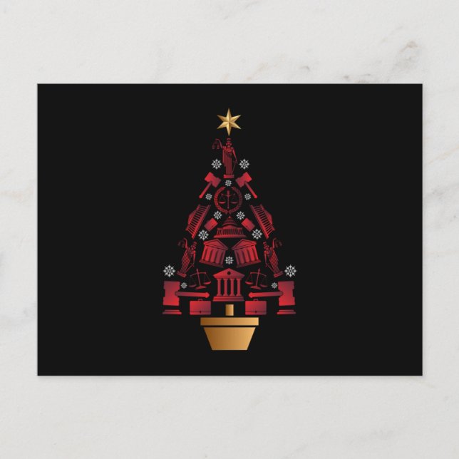 Lawyer Attorney Christmas Tree Postcard (Front)