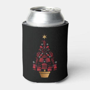 Lawyer Attorney Christmas Tree - Silhouette Art Can Cooler