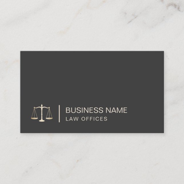 Lawyer Attorney Gold Scale Logo Law Office Business Card (Front)