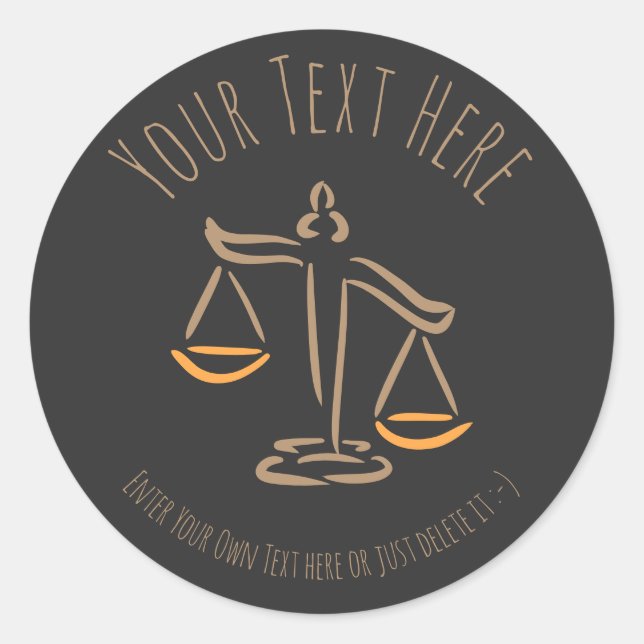 Lawyer | Attorney | Judge | Law Firm / Office Classic Round Sticker (Front)