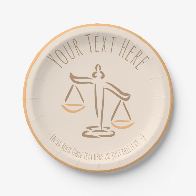Lawyer | Attorney | Judge | Law Firm / Office Paper Plate (Front)