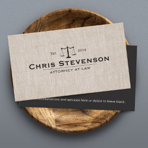Lawyer Attorney Justice Scale Masculine Business Card