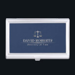 Lawyer Attorney Law Office Modern Blue & Gold Business Card Holder<br><div class="desc">Lawyer Attorney Law Office Modern Blue & Gold Business Card Holder.</div>