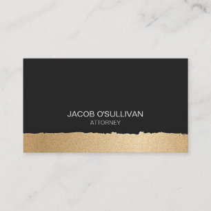 Lawyer Attorney Legal Law Bold Black Gold Business Card