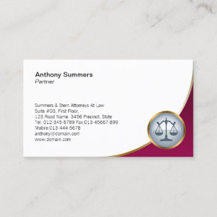 Lawyer Attorney Legal Law  Business Card