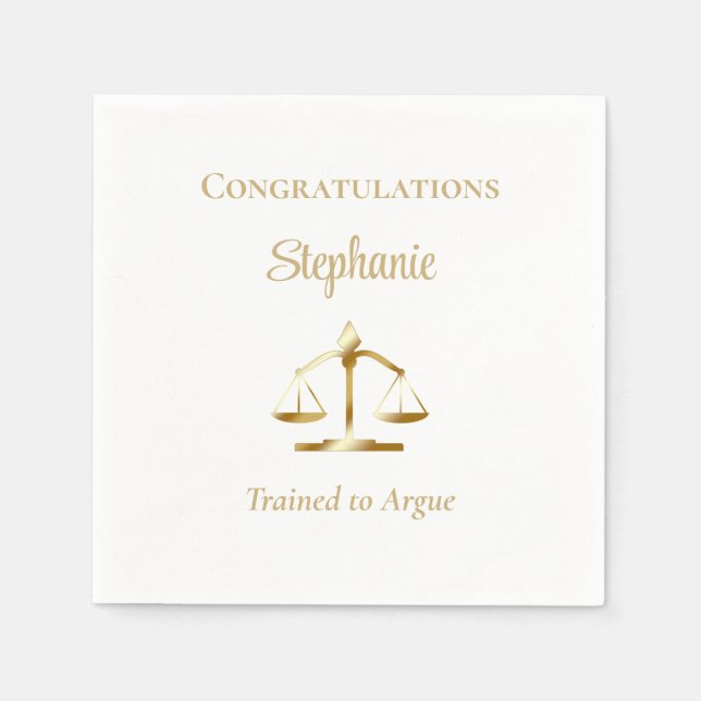 Lawyer | Attorney Legal Scales Trained to Argue Na Napkin (Front)