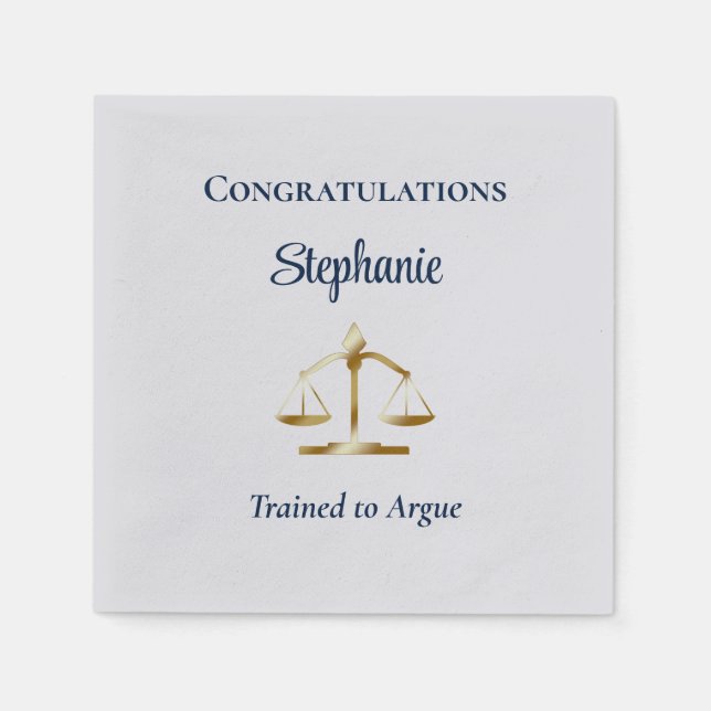 Lawyer | Attorney Legal Scales Trained to Argue Napkin (Front)
